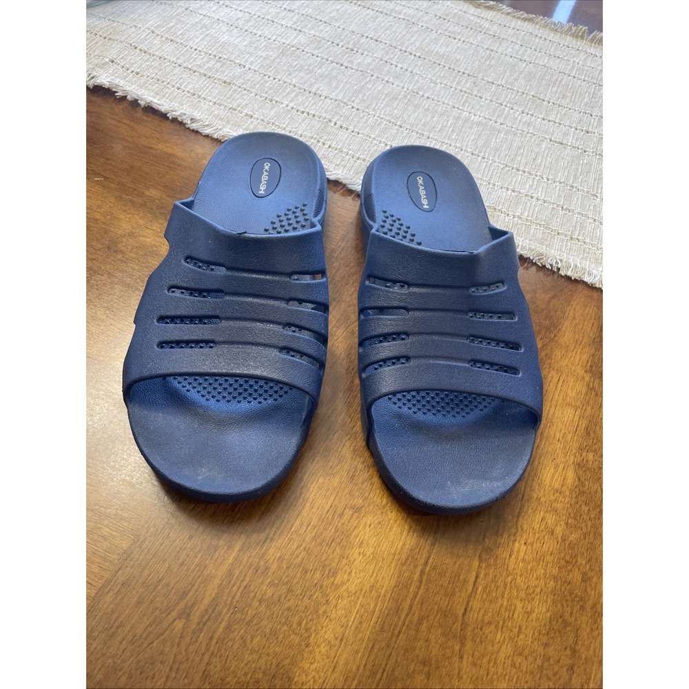 Okabashi Comfort Slide Sandals Navy Blue Size XL Mens 11 Womens 13 Made In USA